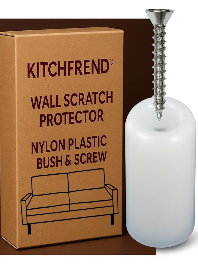 KITCHFREND Sofa Wall Protector - 2 Inch Nylon Plastic Bush with Screw | Each Pack of 10 | Wall Protectors for Furniture | Sofa Back Protector from Wall|Prevent Sofa Wall Scratches | Easy Installation - Image 1